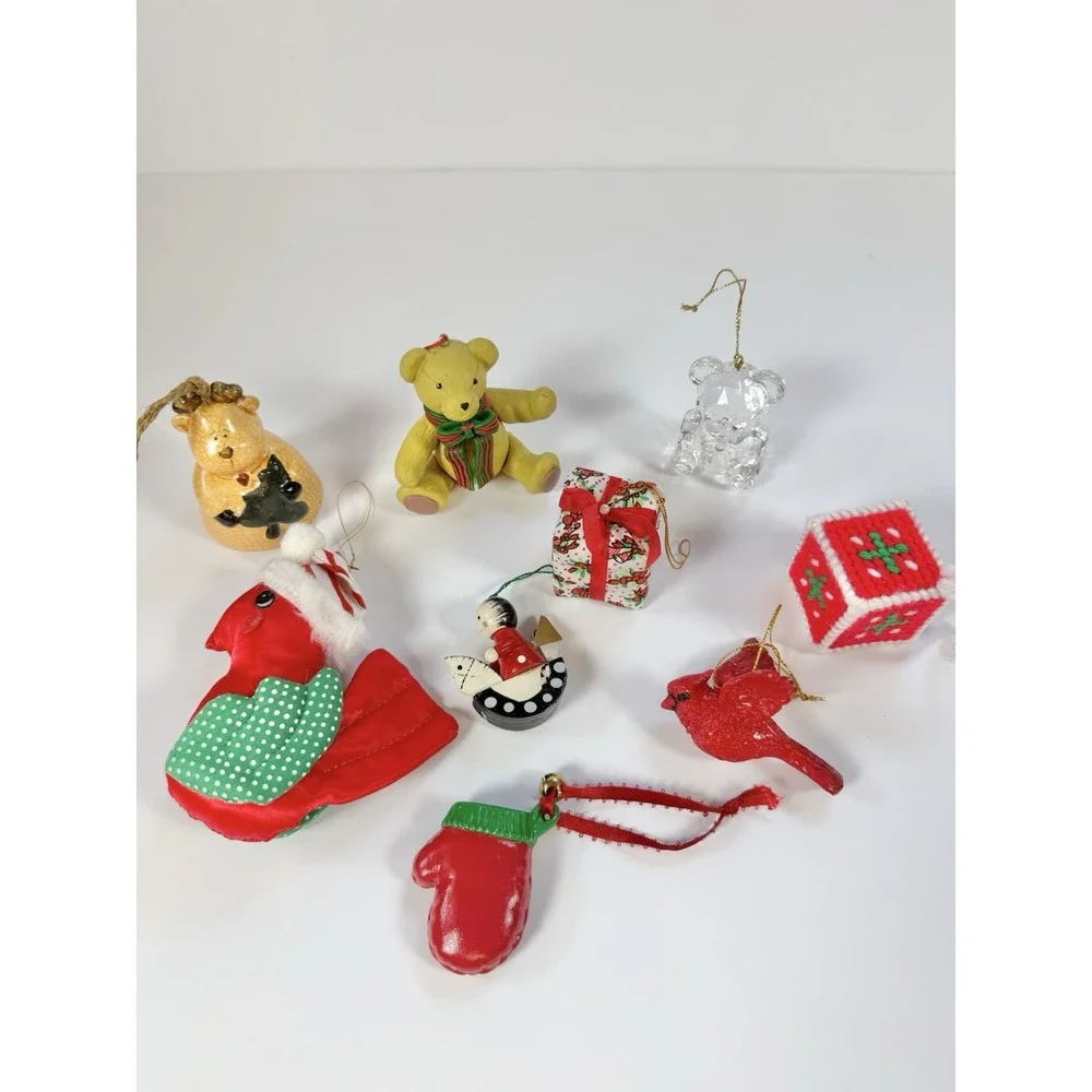 Vintage Christmas Ornaments Grandmacore | Cottagecore | Nostalgic Lot Of 9